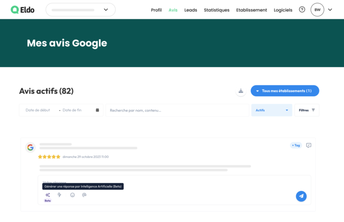 IA réponse aux avis Google
