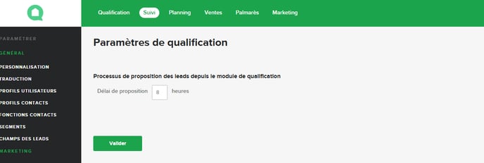 paramétrage du délai de réponse dans Oplead